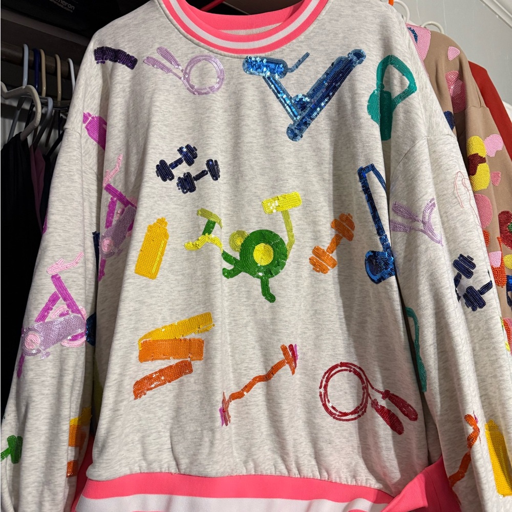 QUEEN OF SPARKLES Multicolor Sequin Sweater